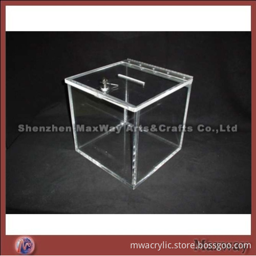 Clear Cubical Acrylic/Perspex Suggestion/Ballot Box/Case